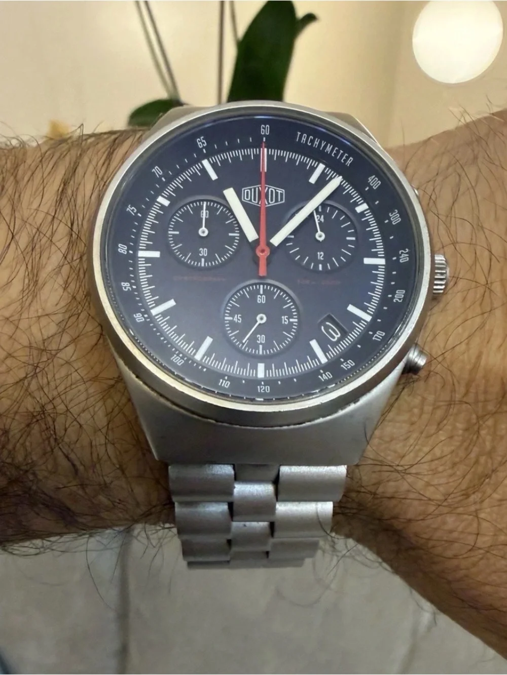 Duxot Consillio DX-2008 Meca-Quartz Chronograph Mens Watch Sapphire Steel